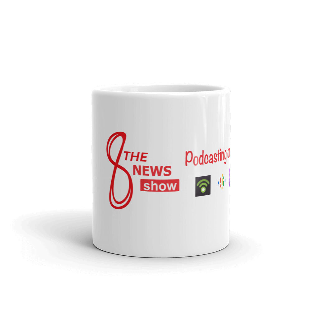 The 8 News Show White mug.