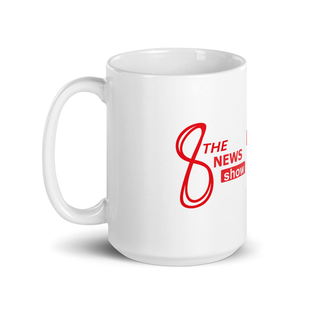 The 8 News Show White mug.